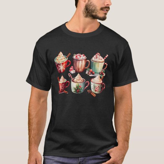 Hot Cocoa Christmas Cup Hot Chocolate Candy Cane X T-shirt (Voorkant)