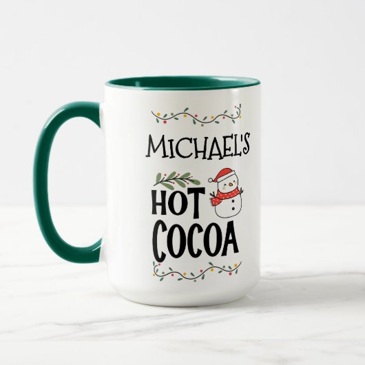 Hot Cocoa Christmas Snowman voor kinderen & aangep Mok (Links)