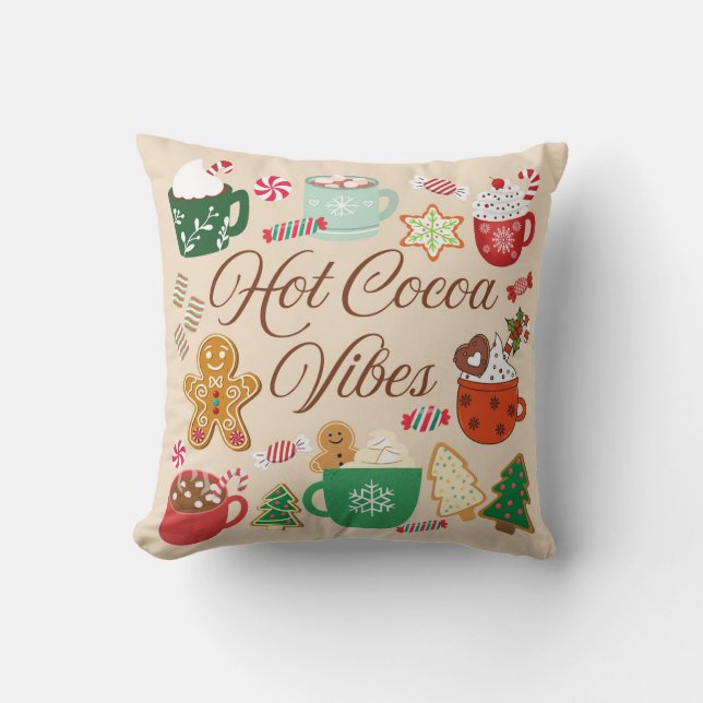 Hot Cocoa Christmas Vibes Kussen (Voorkant)