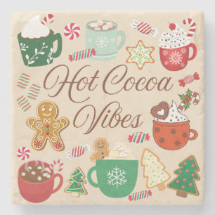 Hot Cocoa Christmas Vibes Stenen Onderzetter