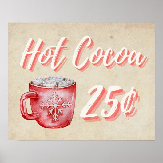 Hot Cocoa Christmas Wall Art Decor Poster (Voorkant)