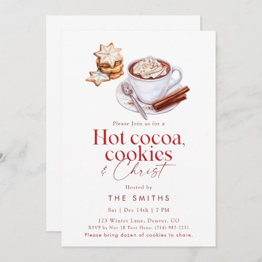 Hot Cocoa Cookies & Christ Christmas Party  Kaart (Voorkant / Achterkant)