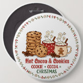 Hot Cocoa & Cookies Christmas Ronde Button 6,0 Cm (Voorkant /achterkant)