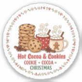 Hot Cocoa & Cookies Christmas Sticker (Voorkant)