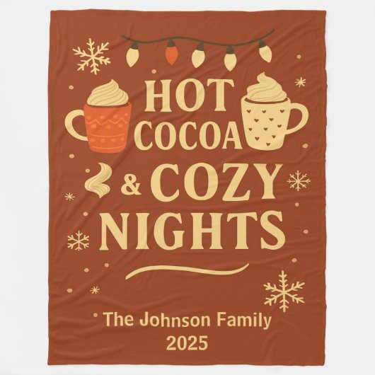 Hot Cocoa & Cozy Nights Family Blanket Fleece Deken (Voorkant)