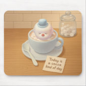 Hot Cocoa Day: Smiling Bichon Marshmallow Art Muismat (Voorkant)