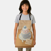 Hot Cocoa Day: Smiling Bichon Marshmallow Art Schort (Insitu)