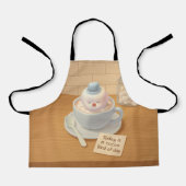 Hot Cocoa Day: Smiling Bichon Marshmallow Art Schort (Voorkant)