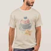 Hot Cocoa Day: Smiling Bichon Marshmallow Art T-shirt (Voorkant)