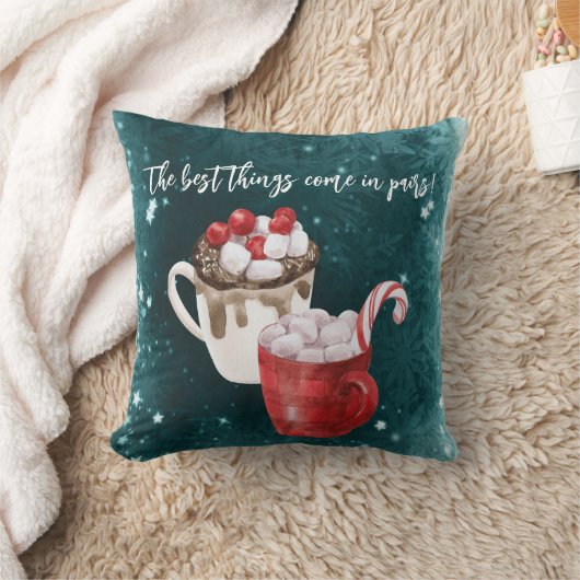 Hot Cocoa De beste dingen komen in paren Kussen (Deken)