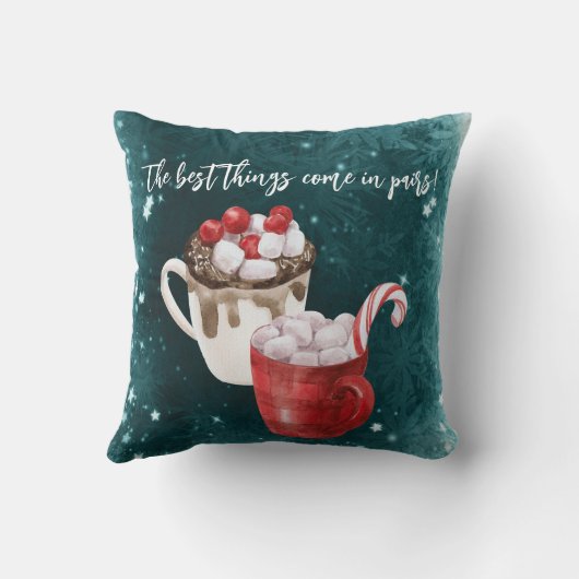 Hot Cocoa De beste dingen komen in paren Kussen (Achterkant)