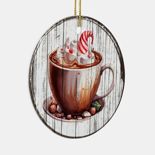 Hot Cocoa Delight - Kerstversiering Keramisch Ornament (Rechts)