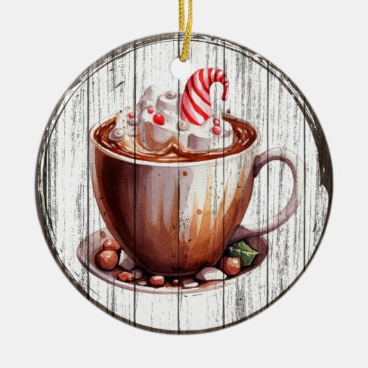Hot Cocoa Delight - Kerstversiering Keramisch Ornament (Voorkant)