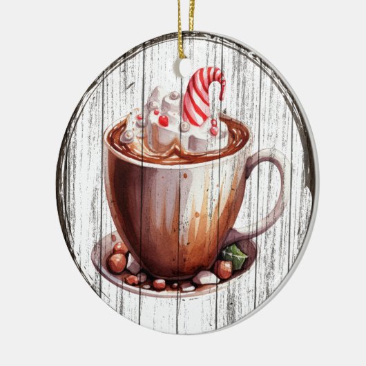 Hot Cocoa Delight - Kerstversiering Keramisch Ornament (Links)