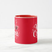 Hot Cocoa Elegant White Script Kerstfeest Mok (Midden)