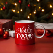 Hot Cocoa Elegant White Script Kerstfeest Mok