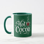 Hot Cocoa Elegant White Script Quote Hot Cocoa Mok (Links)