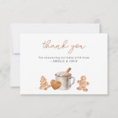 Hot Cocoa en Cookies Baby shower Dank u kaart (Voorkant)