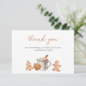 Hot Cocoa en Cookies Baby shower Dank u kaart (Staand voorkant)