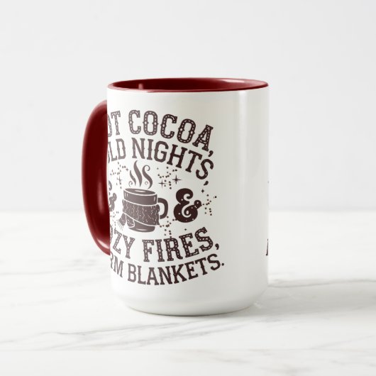 Hot Cocoa en Cosy Nights Mok (Voorkant links)