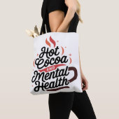 Hot Cocoa en Geestelijke Gezondheid Gepersonalisee Tote Bag (Dichtbij)