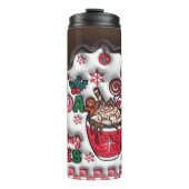 Hot Cocoa en kerst Film Opgeblazen 3D Puffy Thermosbeker (Voorkant)