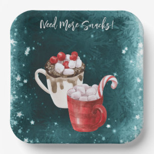 Hot Cocoa en Marshmallow Twin Baby shower Papieren Bordje
