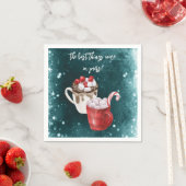 Hot Cocoa en Marshmallow Twin Baby shower Servet (Insitu)