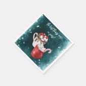 Hot Cocoa en Marshmallow Twin Baby shower Servet (Hoek)