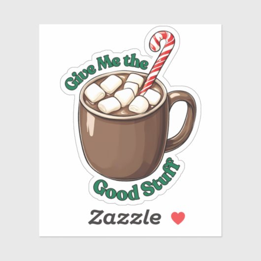 Hot Cocoa "Geef me het goede spul" Sticker (Vel)