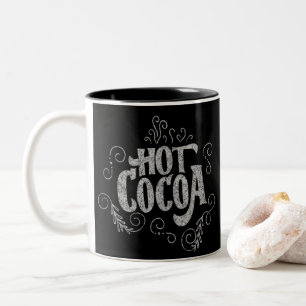 Hot Cocoa Hand Lettering Krijtbord Tweekleurige Koffiemok