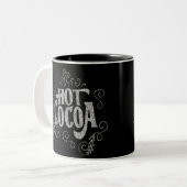 Hot Cocoa Hand Lettering Krijtbord Tweekleurige Koffiemok (Voorkant links)