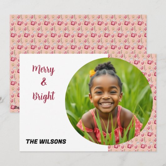 Hot Cocoa Holiday Party Watercolor Art Feestdagenkaart (Voorkant / Achterkant)