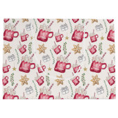 Hot Cocoa Holiday Party Watercolor Art Groot Cadeauzakje (Achterkant)