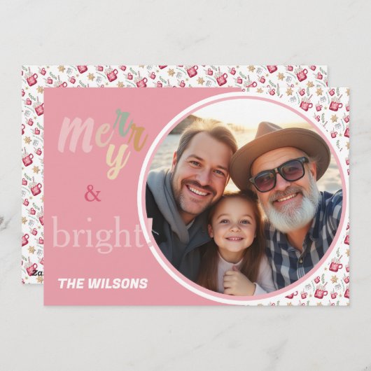 Hot Cocoa Holiday Party Waterverf Kunst Feestdagenkaart (Voorkant / Achterkant)