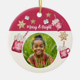 Hot Cocoa Holiday Party Waterverf Kunst Keramisch Ornament