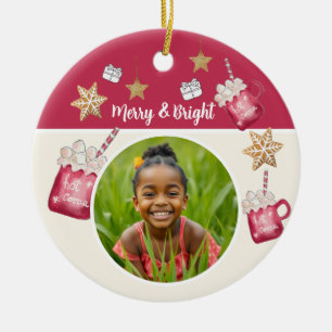 Hot Cocoa Holiday Party Waterverf Kunst Keramisch Ornament