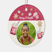 Hot Cocoa Holiday Party Waterverf Kunst Keramisch Ornament (Links)