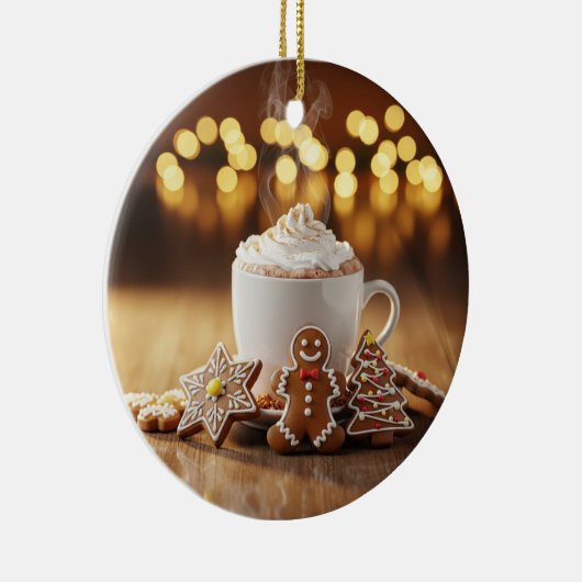 Hot Cocoa Kerstversiering Keramisch Ornament (Rechts)