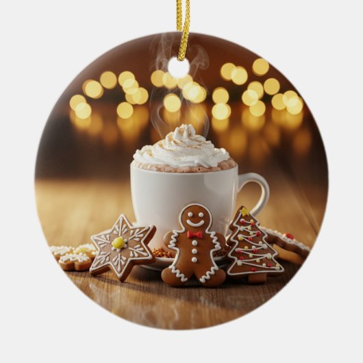 Hot Cocoa Kerstversiering Keramisch Ornament (Voorkant)