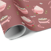Hot Cocoa Mokken Patroon Vakantie inpakpapier (Rol Hoek)