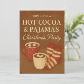 Hot Cocoa & Pajamas Christmas Party Invitation  Kaart (Staand voorkant)