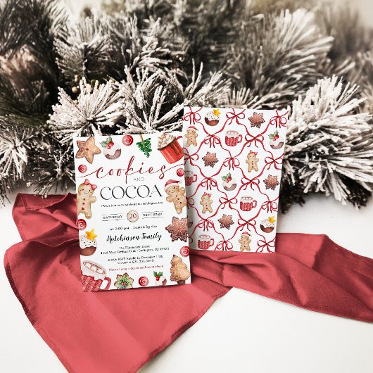Hot Cocoa Party Invitation - Cookies and Cocoa Kaart