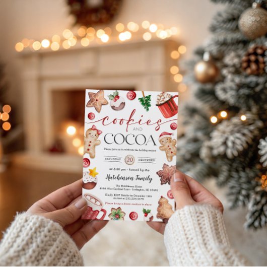 Hot Cocoa Party Invitation - Cookies and Cocoa Kaart