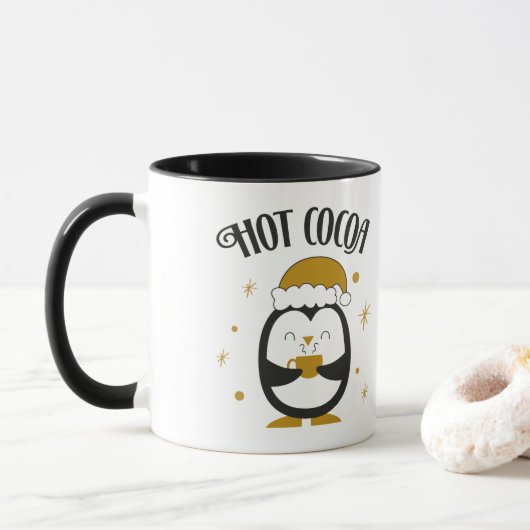 Hot Cocoa Penguin Mok (Met donut)