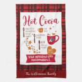 Hot Cocoa Recept Feestelijke Red Plaid Custom Theedoek (Verticaal)