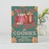 Hot Cocoa Red Mug & Cookies Holiday | Christmas Kaart (Staand voorkant)