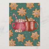 Hot Cocoa Red Mug & Cookies Holiday | Christmas Kaart (Achterkant)