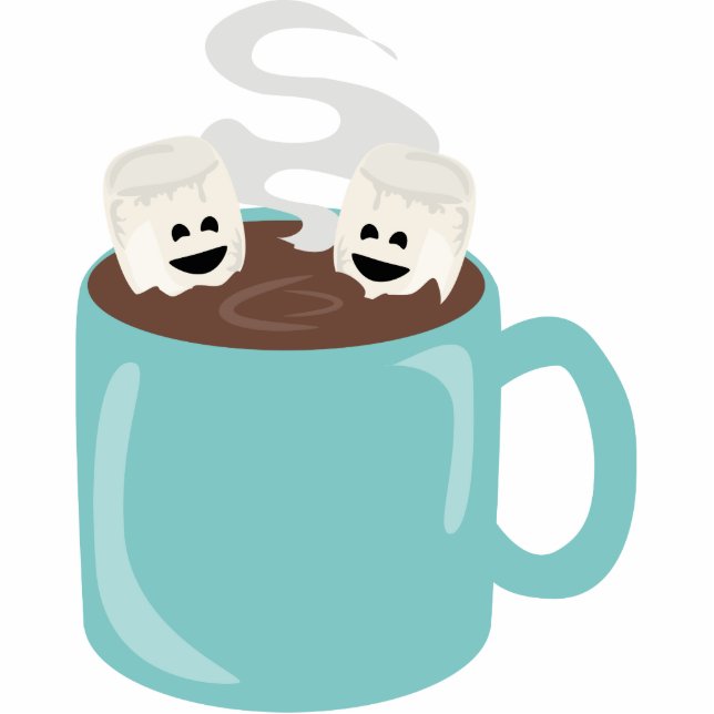 Hot Cocoa Sculpture Staand Fotobeeldje (Voorkant)