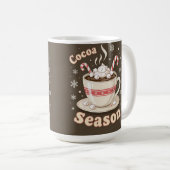 Hot cocoa season holiday merry christmas koffiemok (Voorkant rechts)